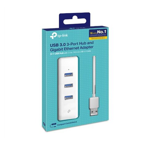 TP-LINK | USB 3.0 3-Port Hub & Gigabit Ethernet Adapter 2 in 1 USB Adapter | UE330 - 3